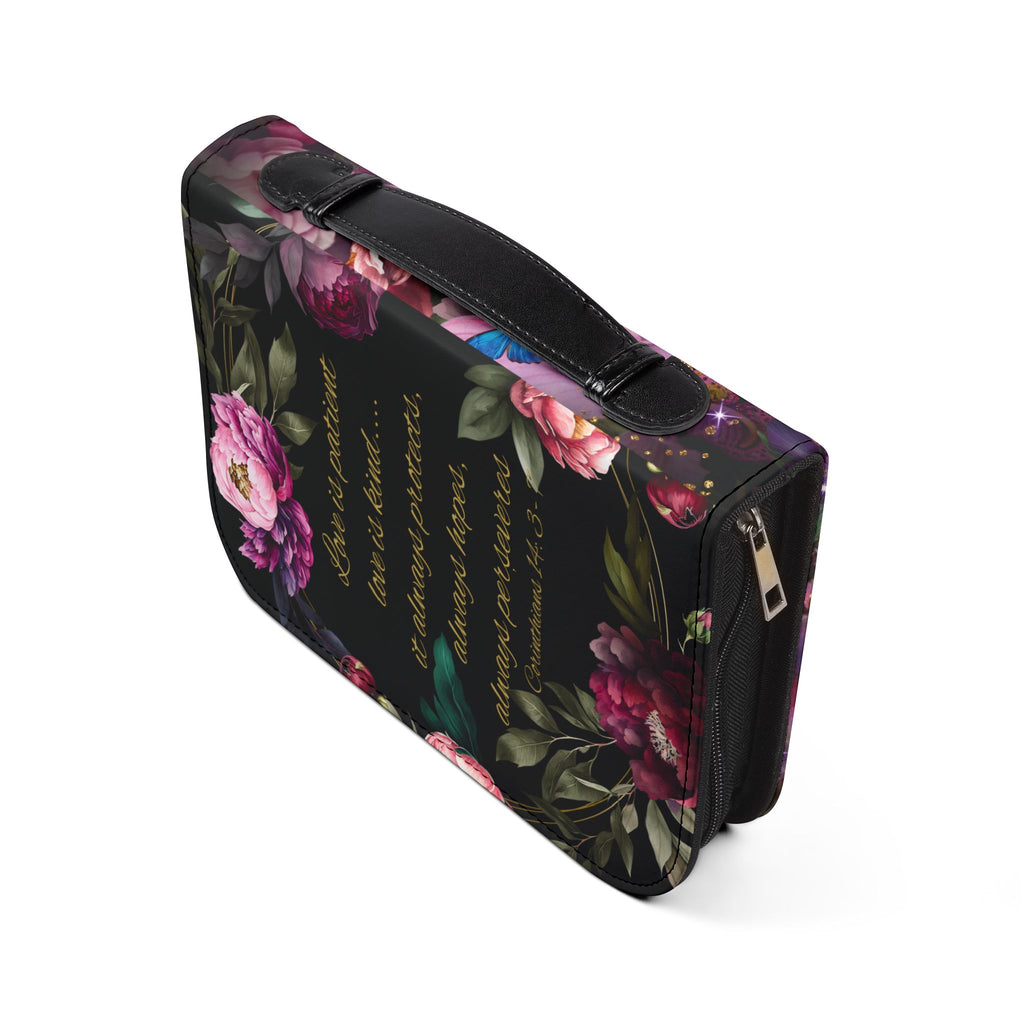 Marian Illustration Bible Cover | Protective Bible Case with Handle | Christian