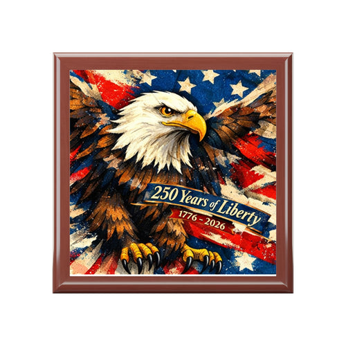 American 250th Anniversary Patriotic Keepsake Box | Veteran Jewelry Box Gift
