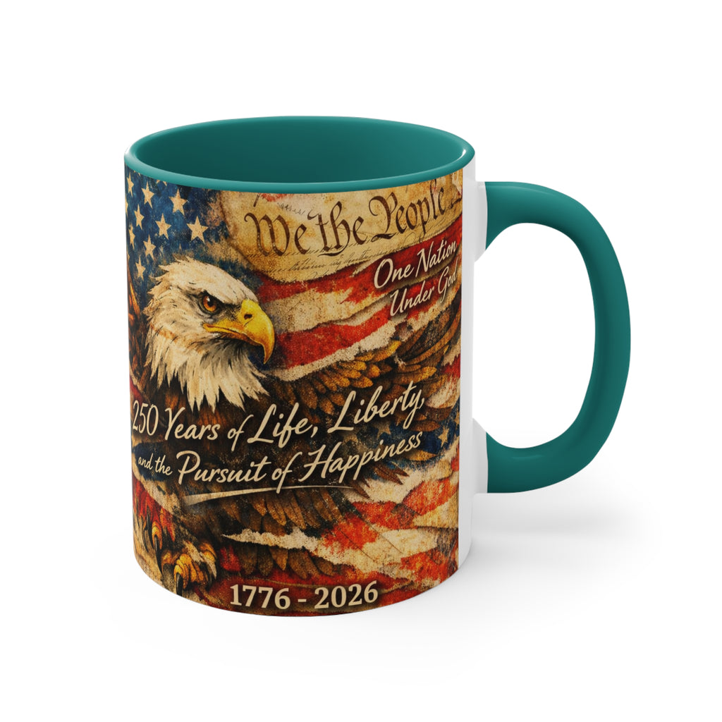 American Flag Mug | 250 Years of Liberty 1776-2026 Commemorative Anniversary Coffee Cup