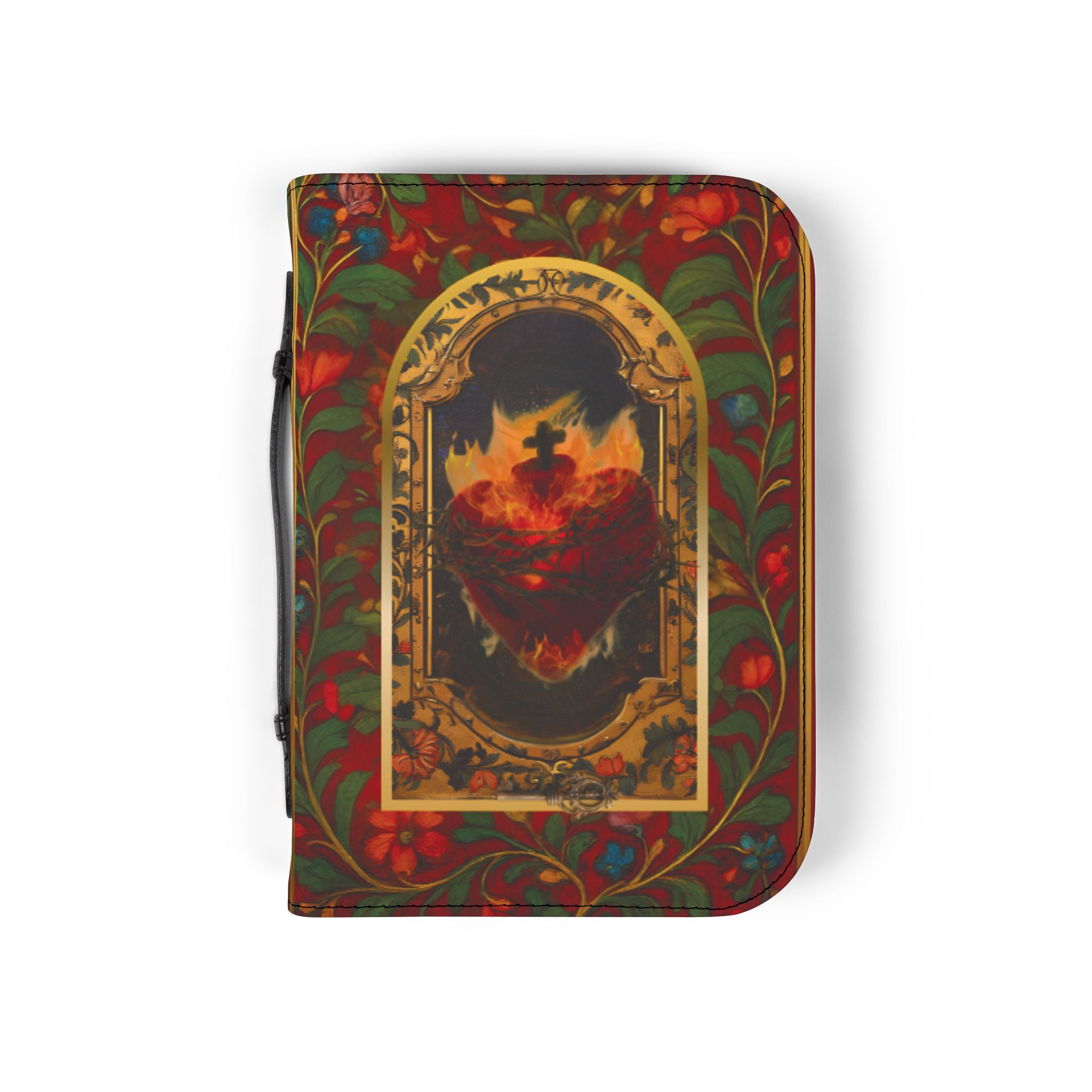 Sacred Heart Christ Bible Cover | Zippered Missal Cover with Handle