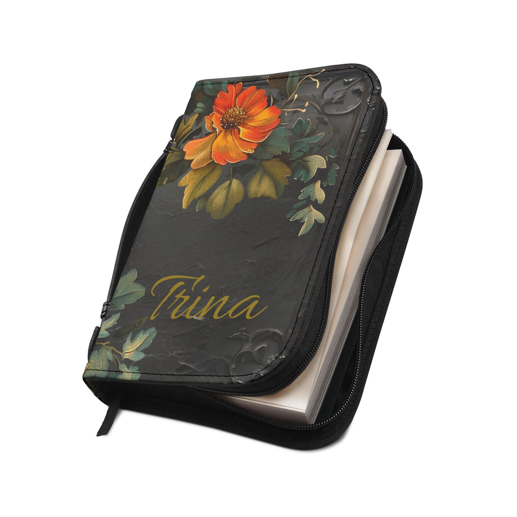 3D IMAGE Floral Bible Cover | Floral Design | Christian Gift | Vegan Leather Bible Case with Handle & Zipper | Bible Study Accessory