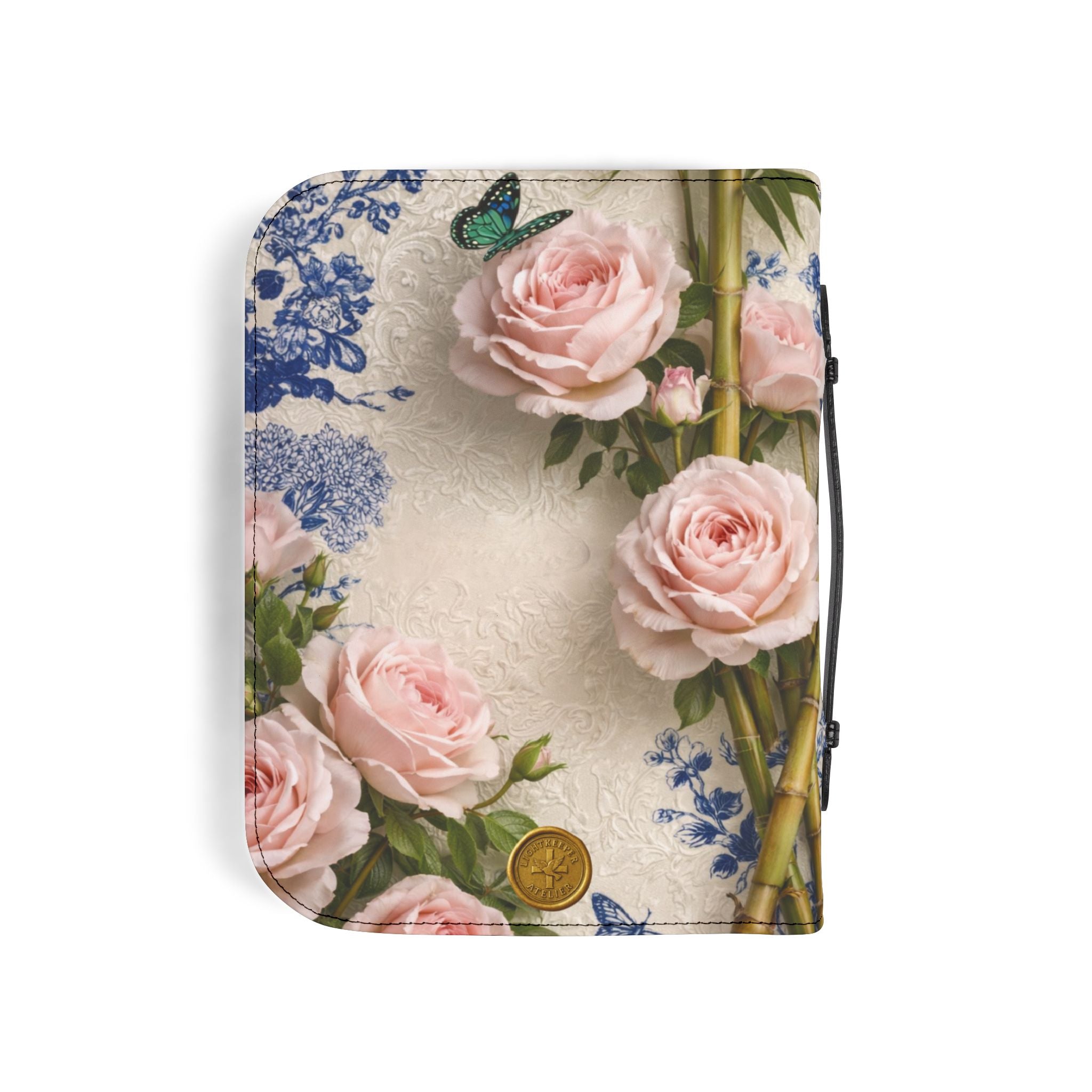 Guatemalan Roses Bible Cover | Zippered Missal Cover with Handle | Personalized Bible Case