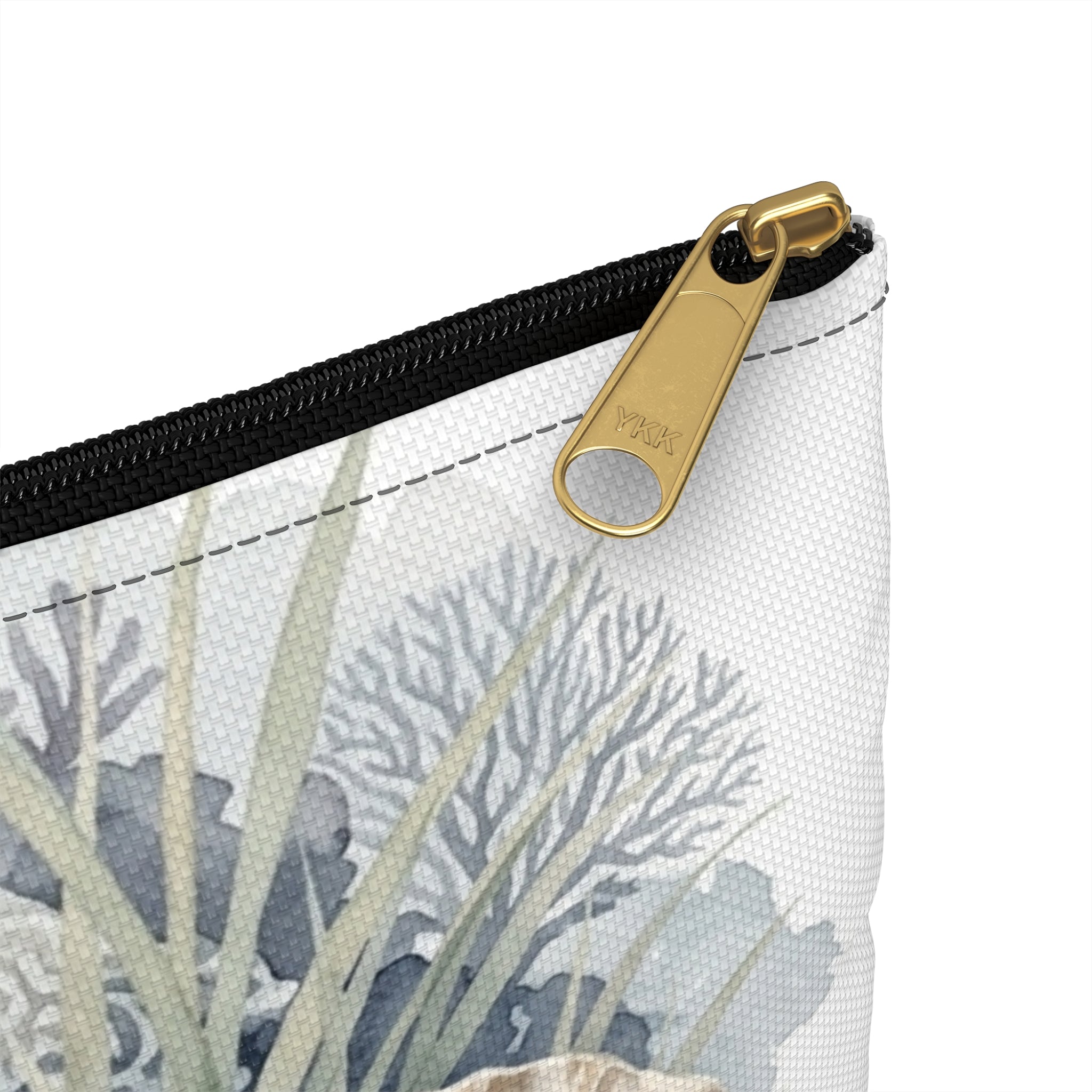 Sea Shell Collage Accessory Pouch | Beach Shell Print Coin Purse | Coastal Beach Toiletry Bag