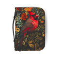 Cardinal Floral Bible Cover | Zippered Scripture Organizer | Bible Carrying Case
