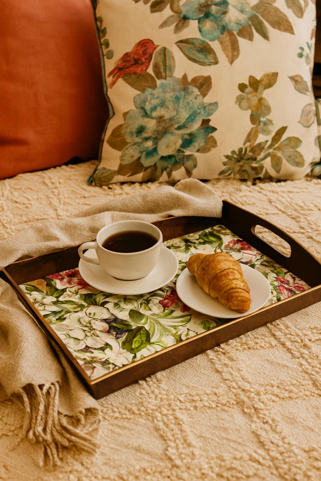 Floral Cocktail Table Tray – Bed Tray  Hostess Gift Michael Co