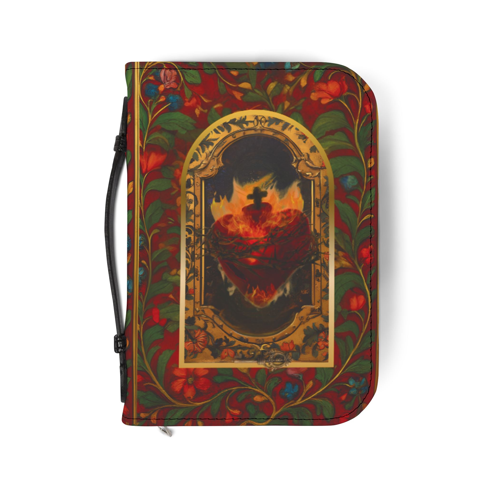 Sacred Heart Christ Bible Cover | Zippered Missal Cover with Handle