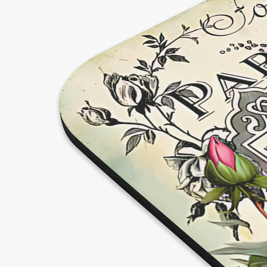 Perfume label Mouse Pad, Elegant Desk Accessory, Paris Inspired Gift, Office Decor, Stationery Essentials,