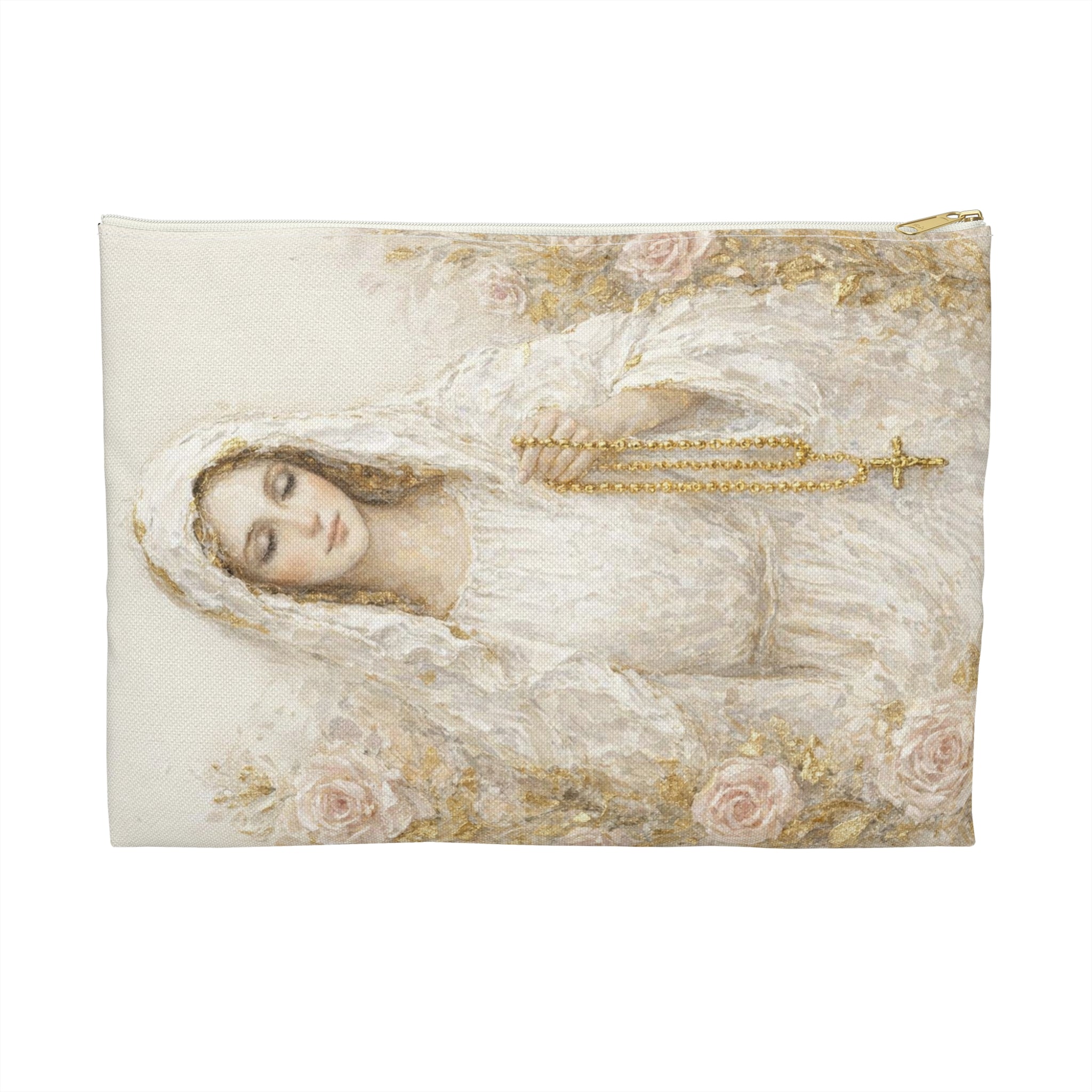 Our Lady Virgin Mary Accessory Pouch | Catholic Rosary Case, Vintage Christian Gift, Cosmetic Bag, Baptism Confirmation Present