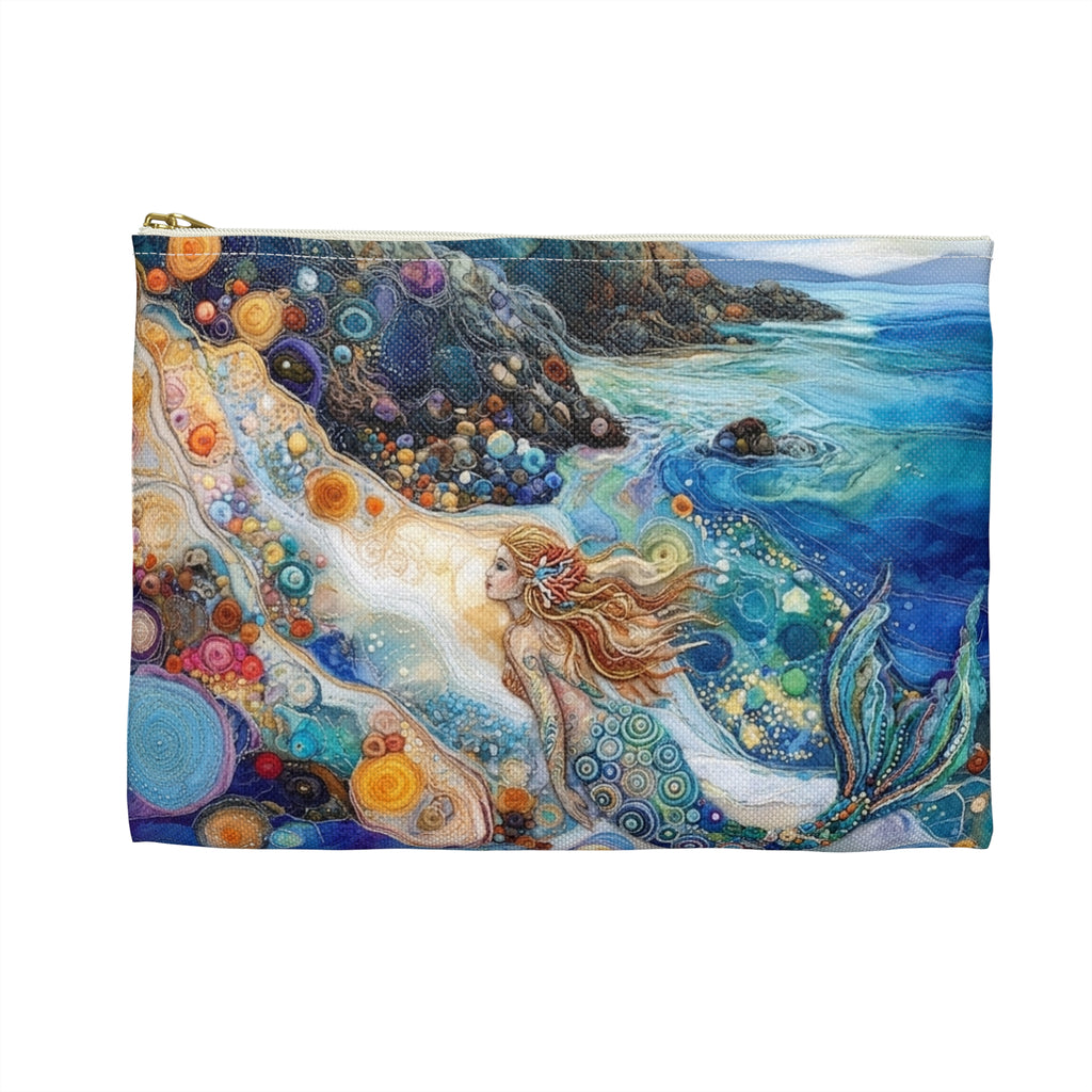 Coastal Beach Accessory Pouch | Beach Print Coin Purse | Mermaid Toiletry Bag