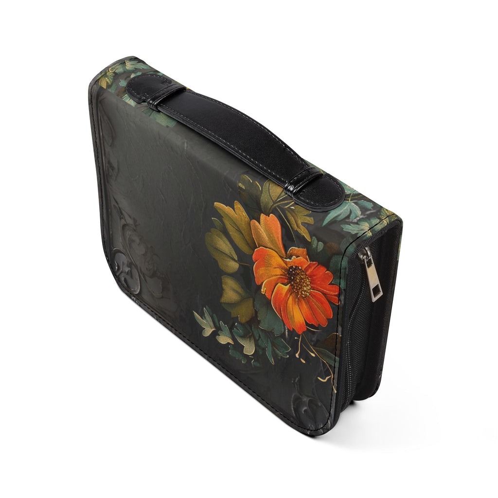 3D IMAGE Floral Bible Cover | Floral Design | Christian Gift | Vegan Leather Bible Case with Handle & Zipper | Bible Study Accessory