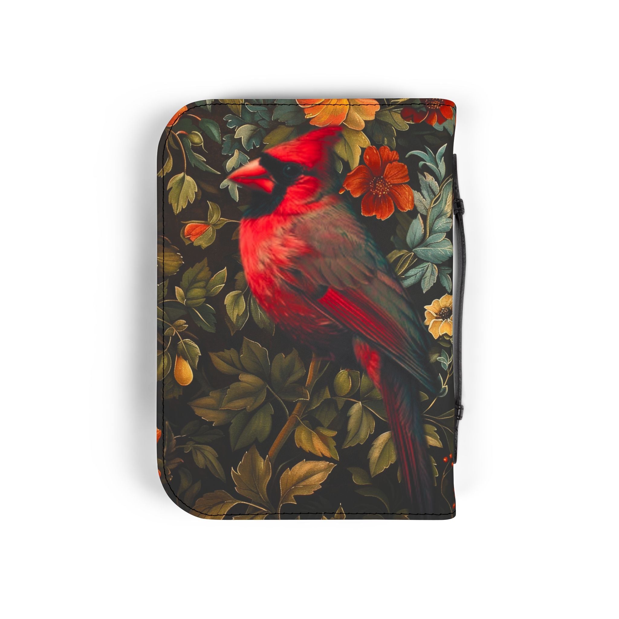 Cardinal Floral Bible Cover | Zippered Scripture Organizer | Bible Carrying Case