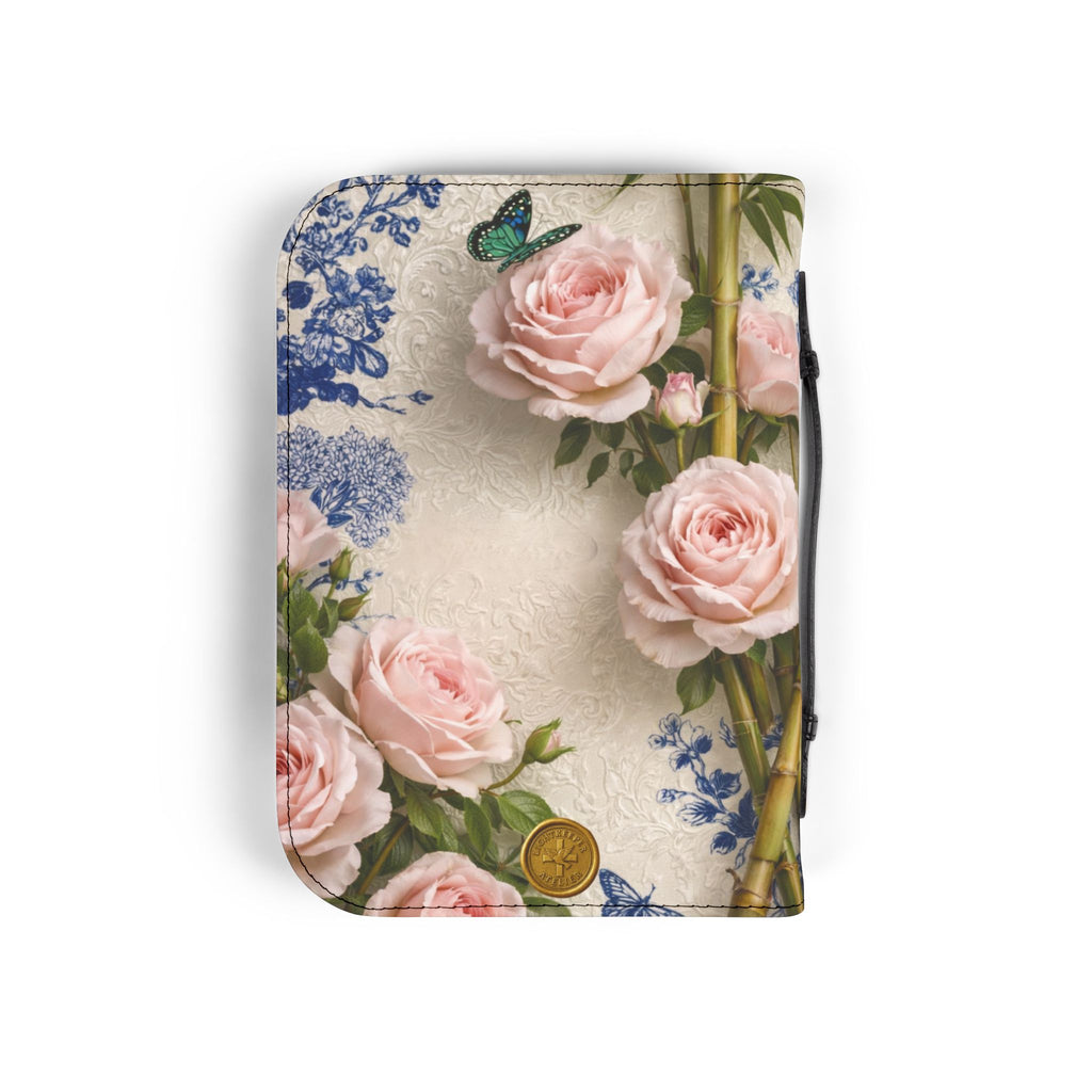 Guatemalan Roses Bible Cover | Zippered Missal Cover with Handle | Personalized Bible Case
