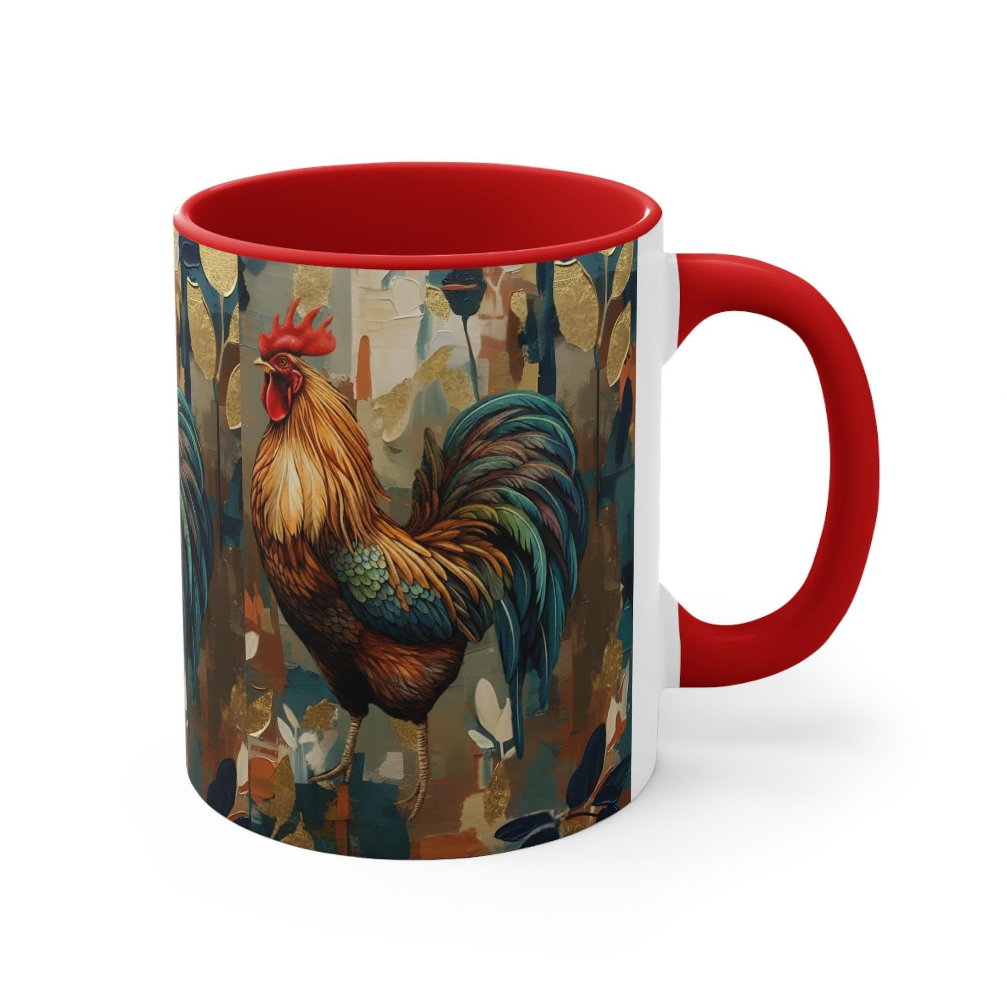 Colorful Modern Rooster Mug | Modern Farmhouse Kitchen, Rustic Morning