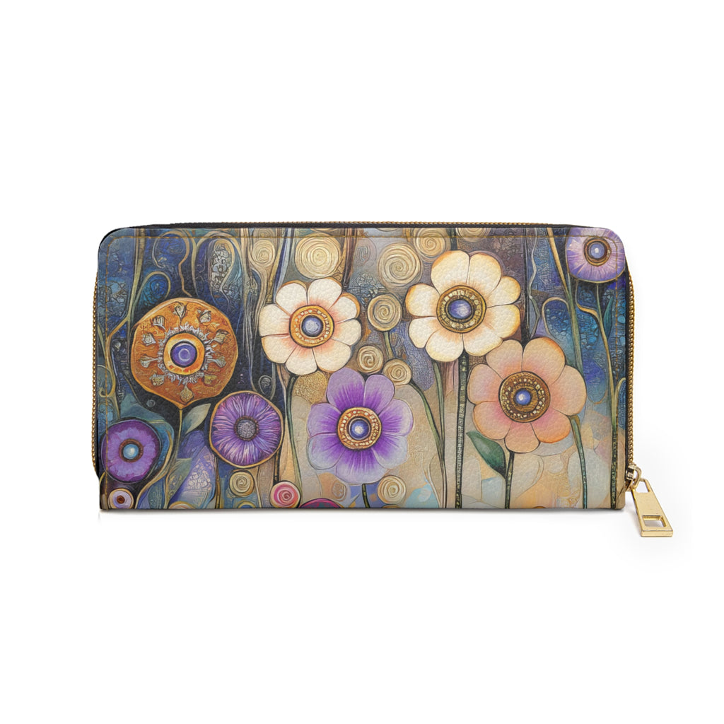 Klimt style Wallet Zipper Boho Billfold Surreal Art lovers Clutch Purse