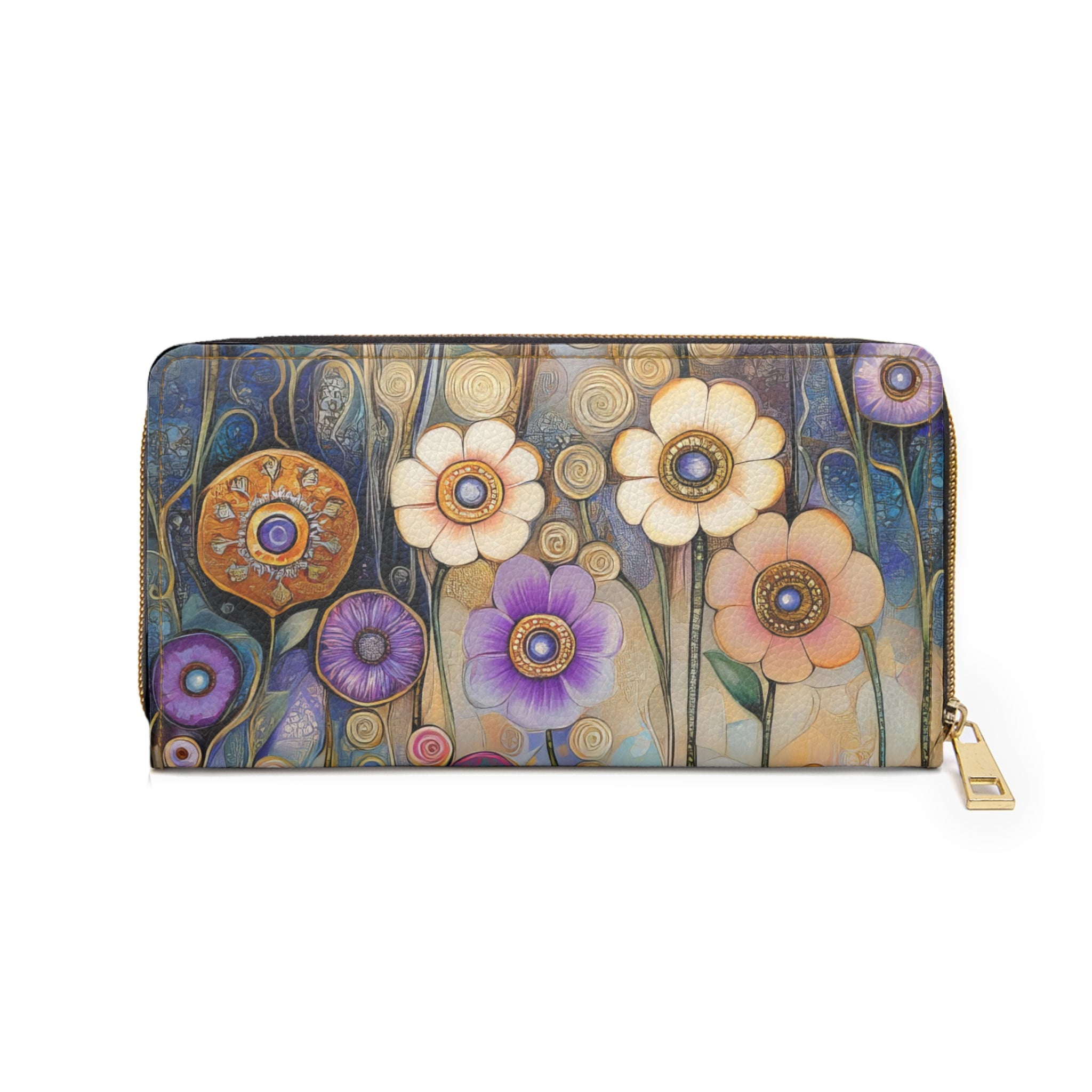 Klimt style Wallet Zipper Boho Billfold Surreal Art lovers Clutch Purse