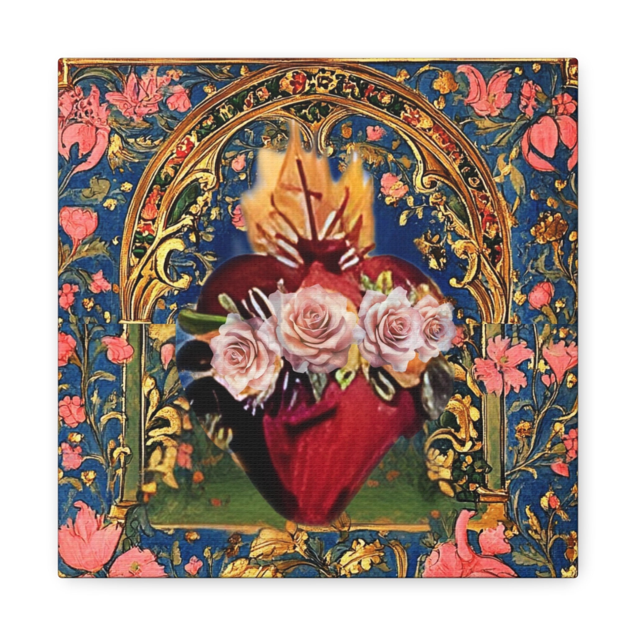 Immaculate Heart of Mary Canvas Wall Hanging Virtue of Goodness Decor Religious Gift