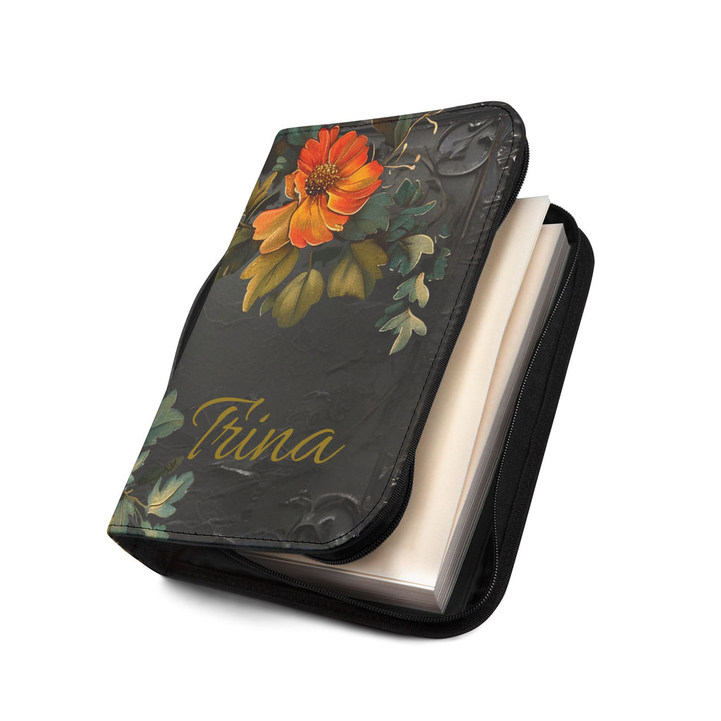 3D IMAGE Floral Bible Cover | Floral Design | Christian Gift | Vegan Leather Bible Case with Handle & Zipper | Bible Study Accessory