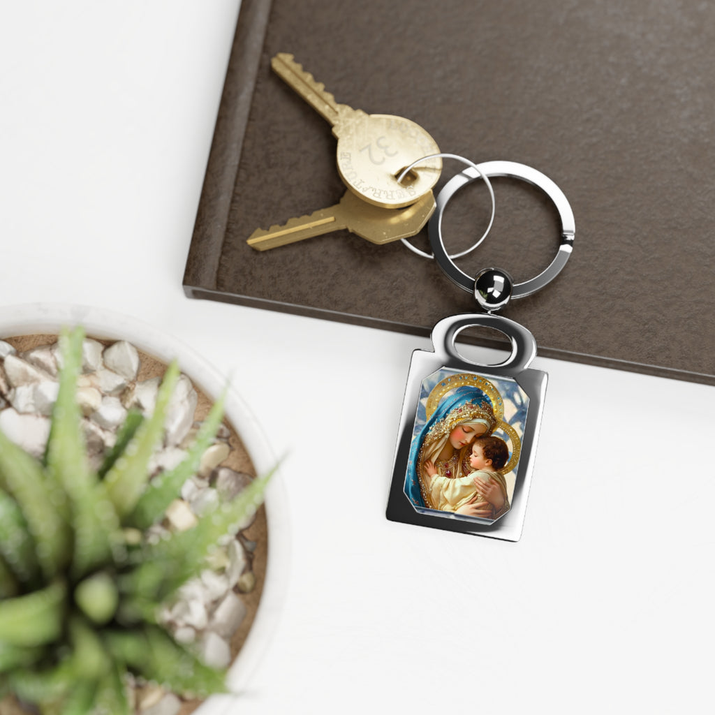 Catholic Mothers Day Gift, Madonna and Child Keyring Religious Keepsake Bag Charm Christian Gift