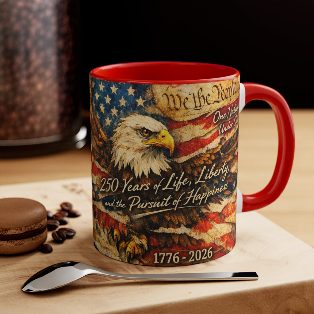 American Flag Mug | 250 Years of Liberty 1776-2026 Commemorative Anniversary Coffee Cup
