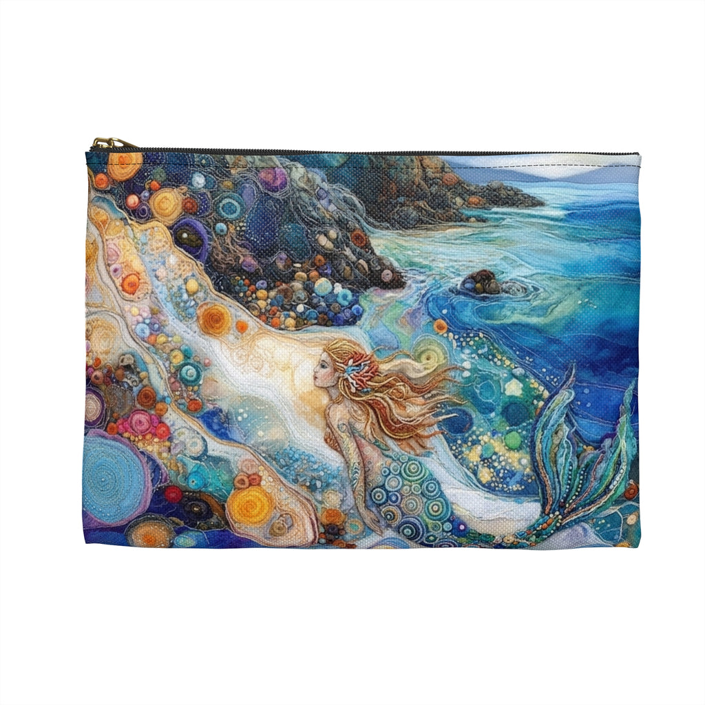 Coastal Beach Accessory Pouch | Beach Print Coin Purse | Mermaid Toiletry Bag