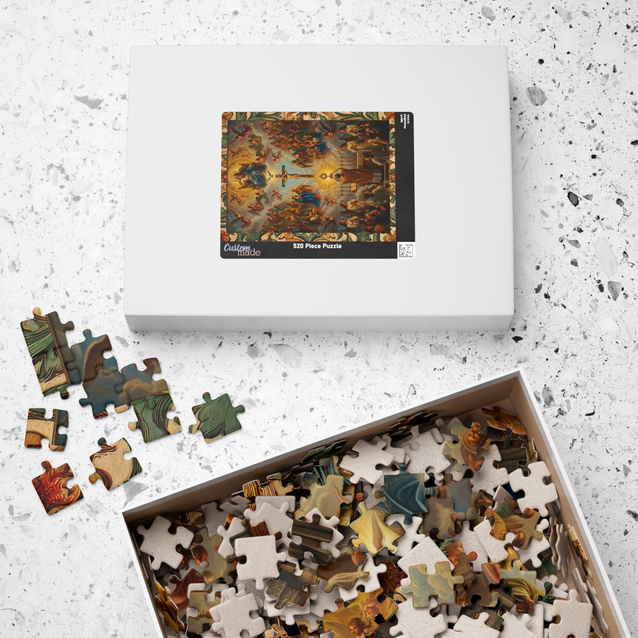 Catholic Mass Eucharist Crucifixion Artwork Puzzle 520 Piece | Religious Jigsaw