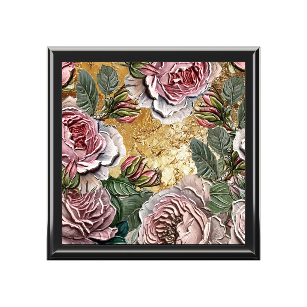 Floral Keepsake Roses Memory Box Jewelry Box | Personalized Engraved