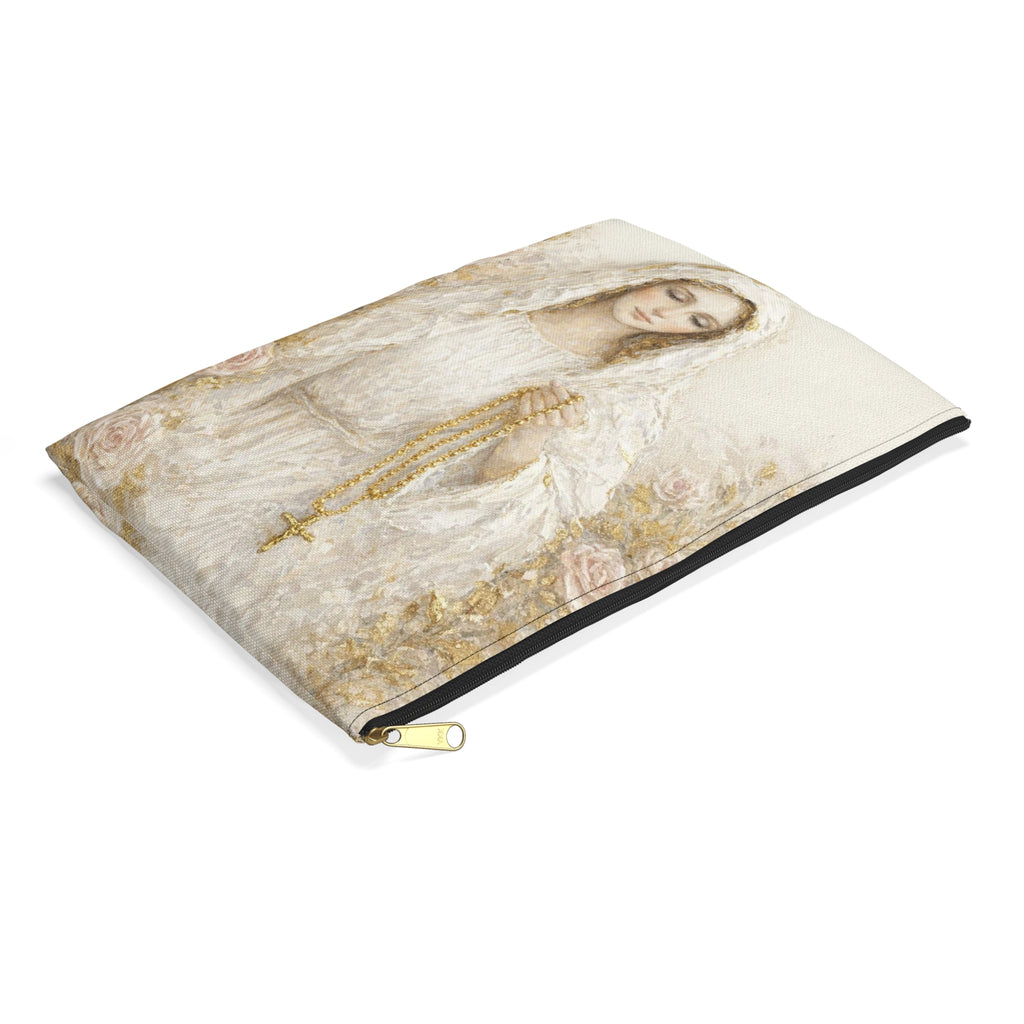 Our Lady Virgin Mary Accessory Pouch | Catholic Rosary Case, Vintage Christian Gift, Cosmetic Bag, Baptism Confirmation Present