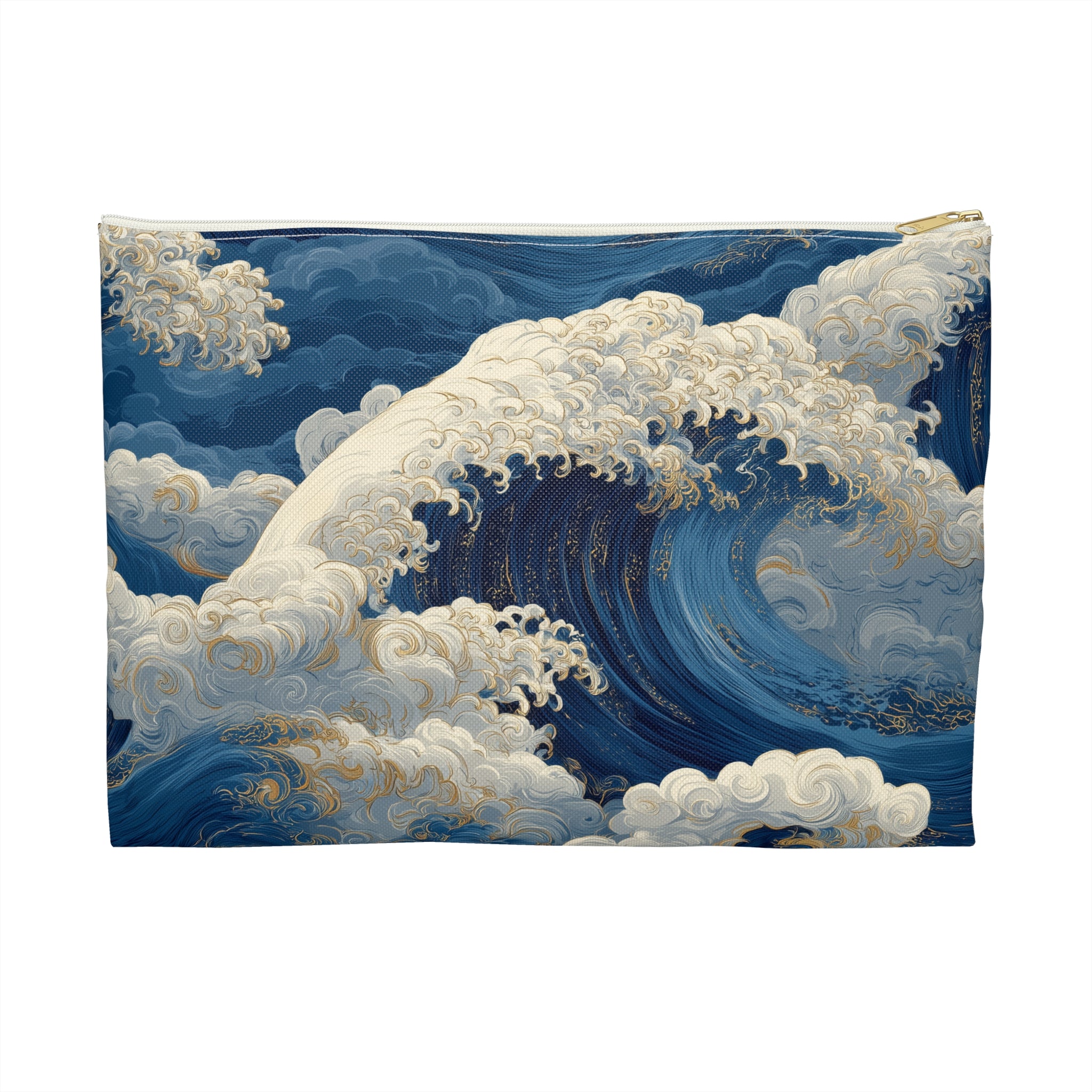 Ocean Wave Accessory Pouch | Blue Wave Cosmetic Bag