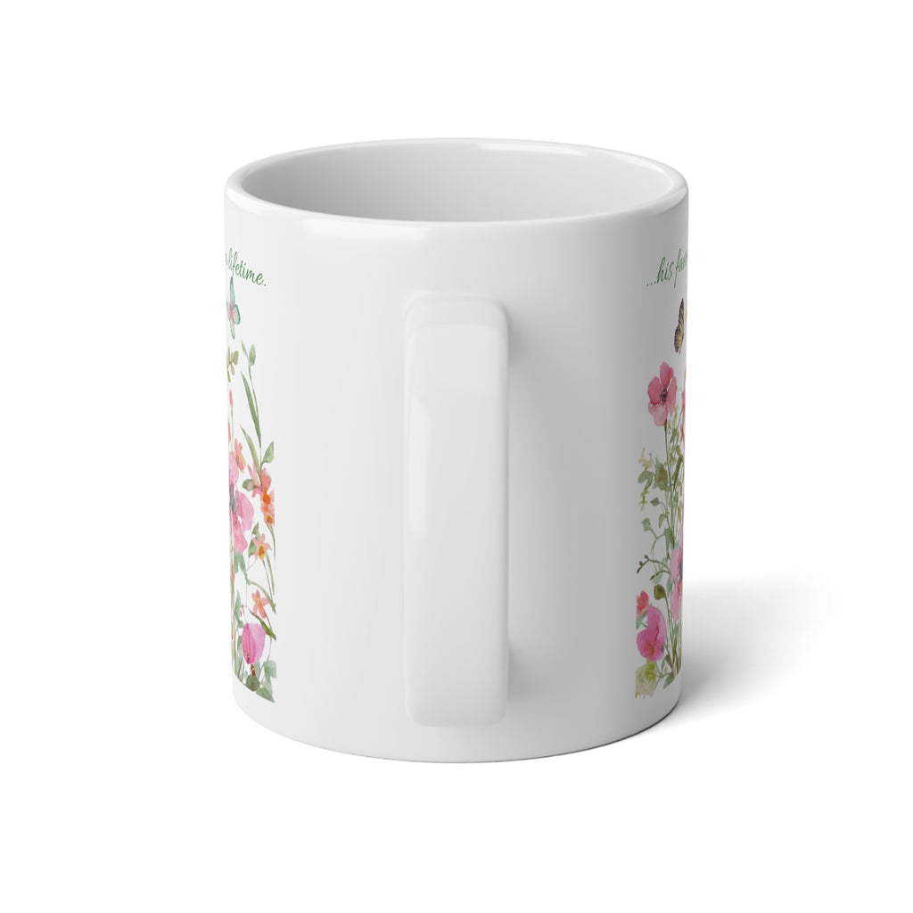 JUMBO Wildflower Floral Mug | 20oz Jumbo Ceramic Mug Coffee Lovers Gift Cup