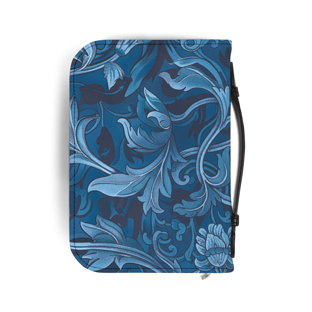 Floral Crucifix Bible Cover Vegan Leather Bible Cover with Handle & Zipper | Christian Bible Study