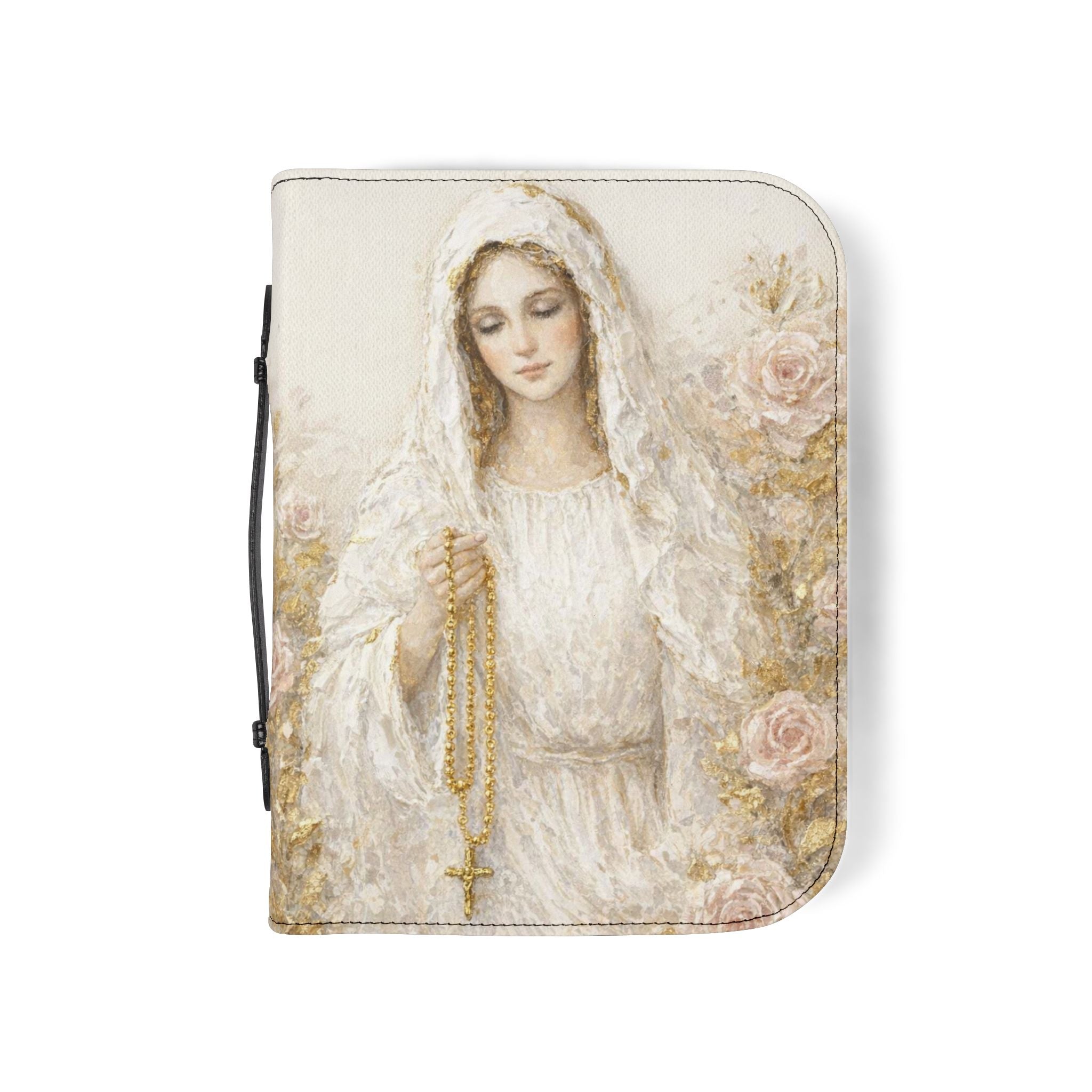 Our Lady of the Rosary Bible Cover | Zippered Scripture Organizer | Bible Carrying Case