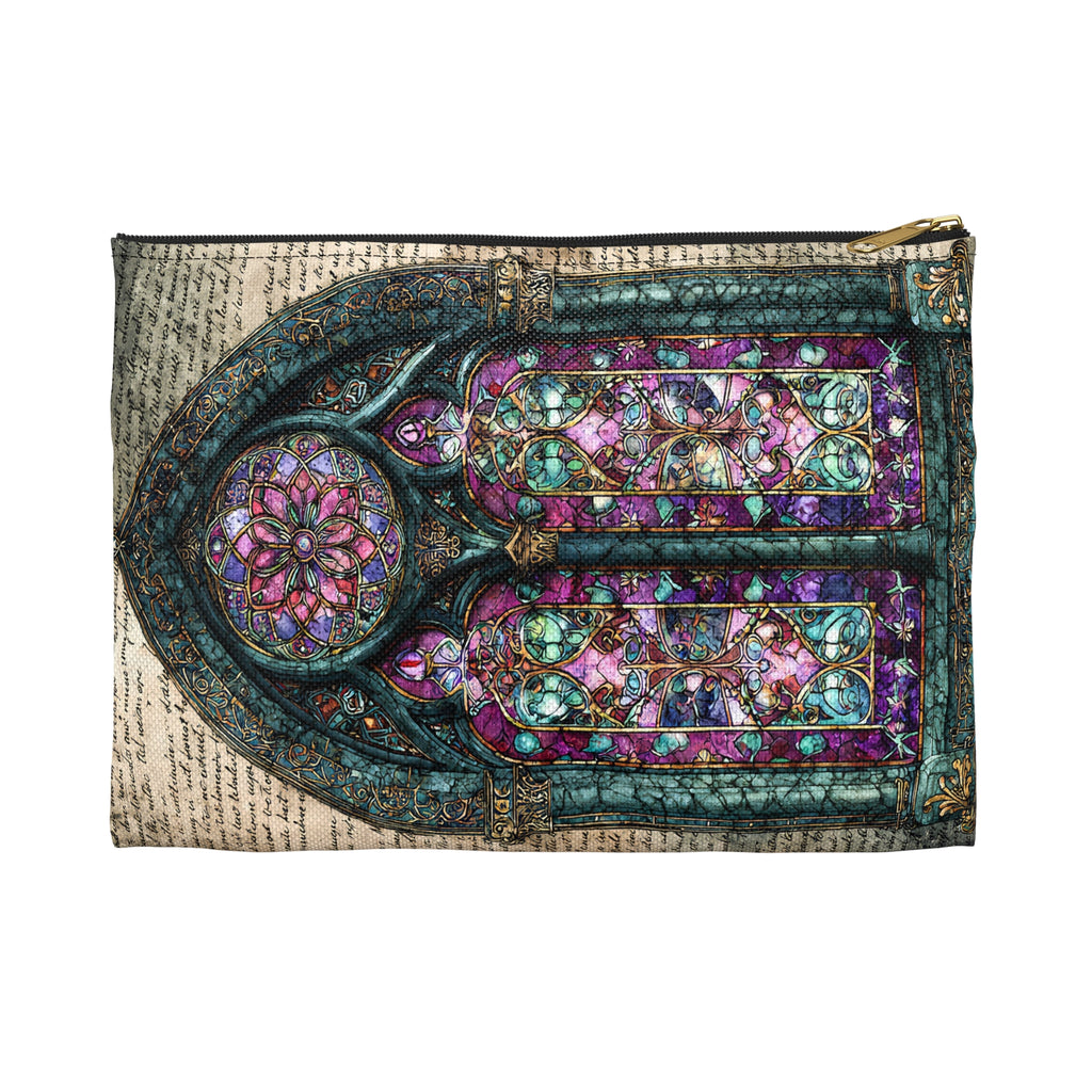 Stained Glass Window Accessory Pouch | Gothic Cathedral Pattern