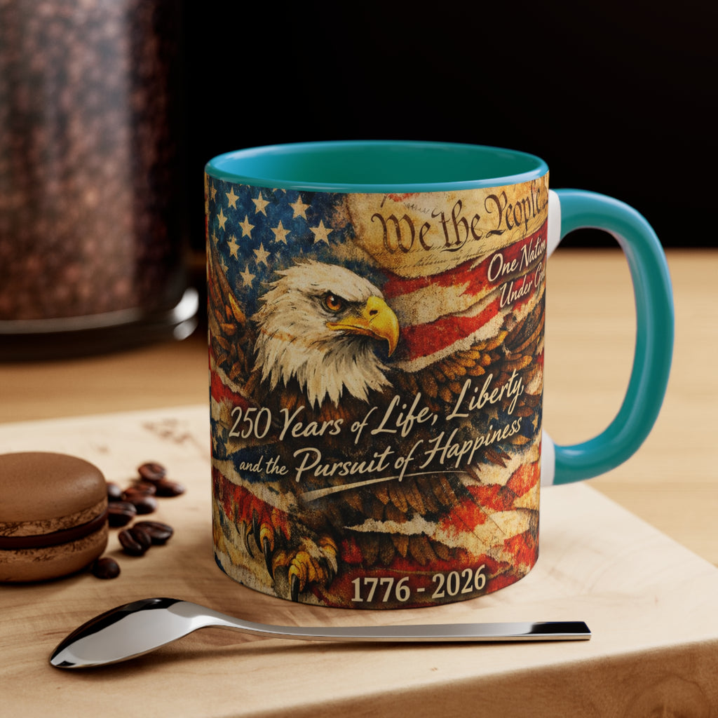 American Flag Mug | 250 Years of Liberty 1776-2026 Commemorative Anniversary Coffee Cup
