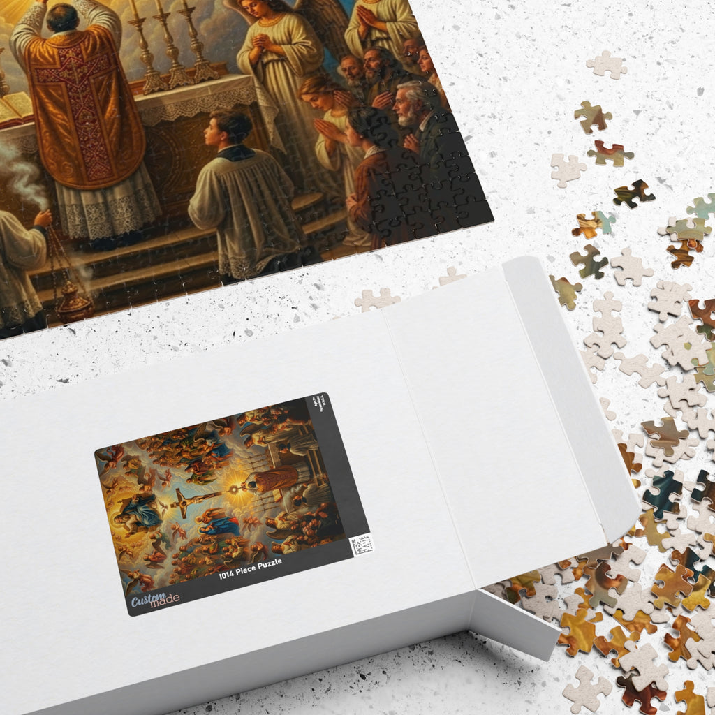 Catholic Mass Eucharist Crucifixion Artwork Puzzle 520 Piece | Religious Jigsaw