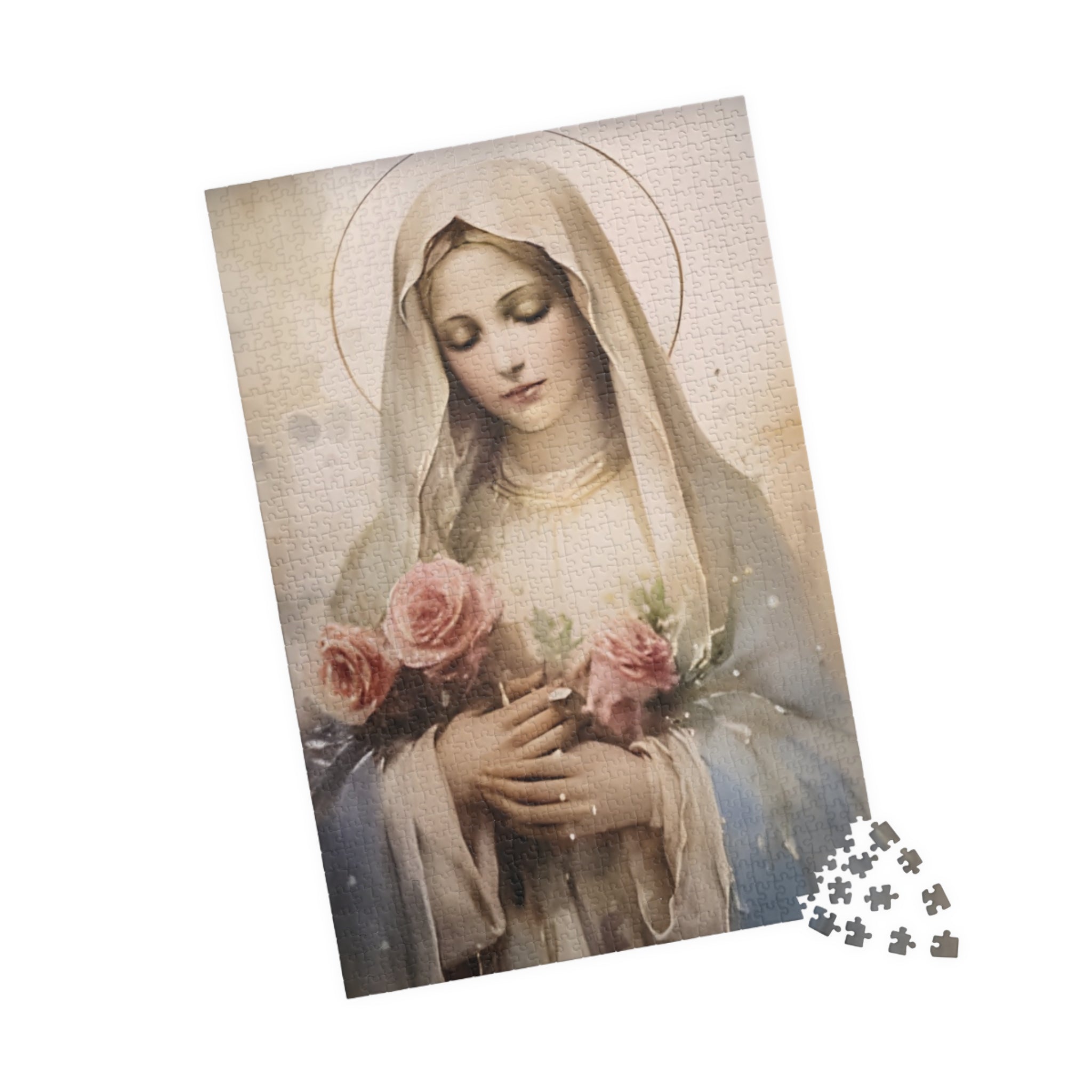 Mother Mary Puzzle 110 - 1014 Piece Jigsaw | Catholic Religious Art Puzzle | Lightkeeper Atelier