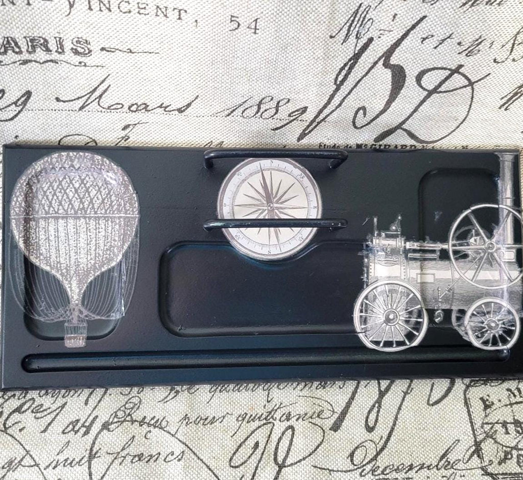 Men's Dresser Valet Wallet Coins Organizer, Jewelry tray Gift for Him, Grooms Gift,