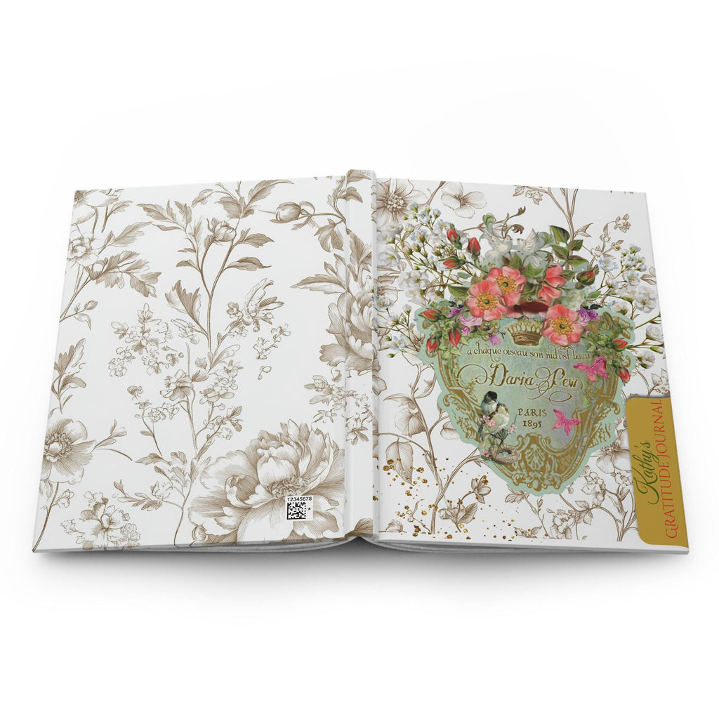 Toile Vintage Label Hardcover Journal Writer's Gift, Diary, Personlized