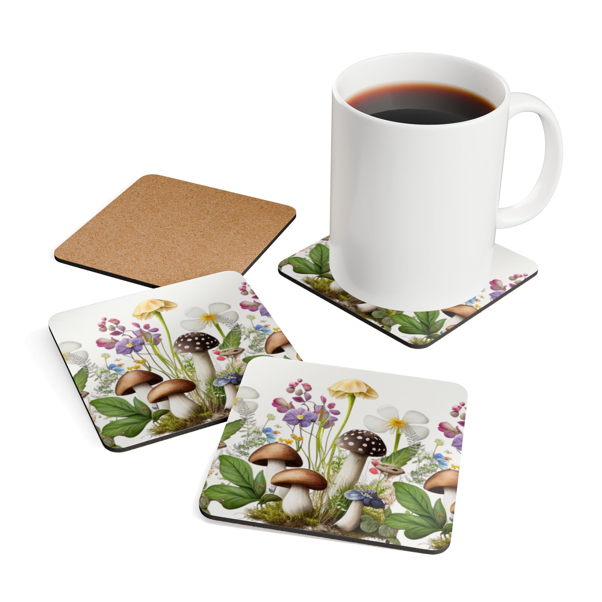 Copy of French Florals Corkwood Coaster Set | Pretty Gift for Home Decor House Warming