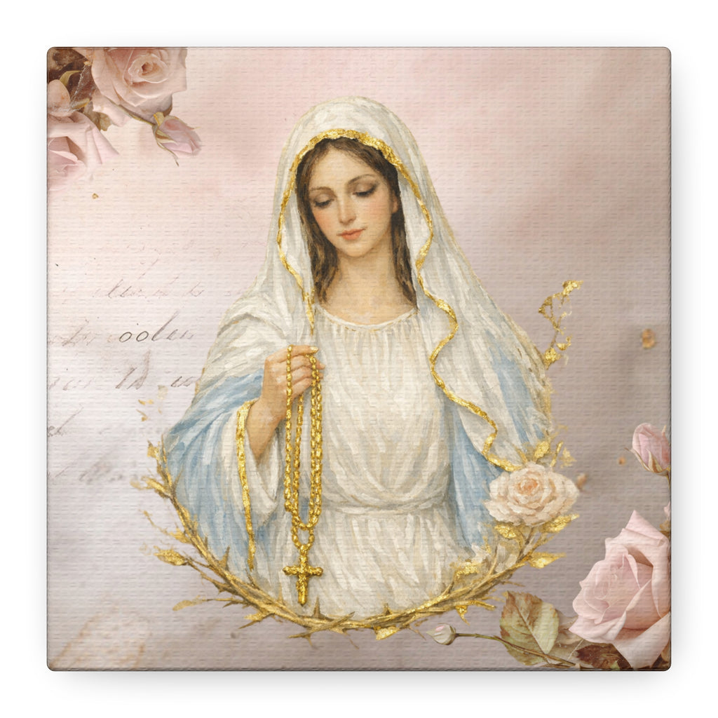 Immaculate Mary Virtue of Goodness Canvas Wall Hanging, Stretched Matte Canvas