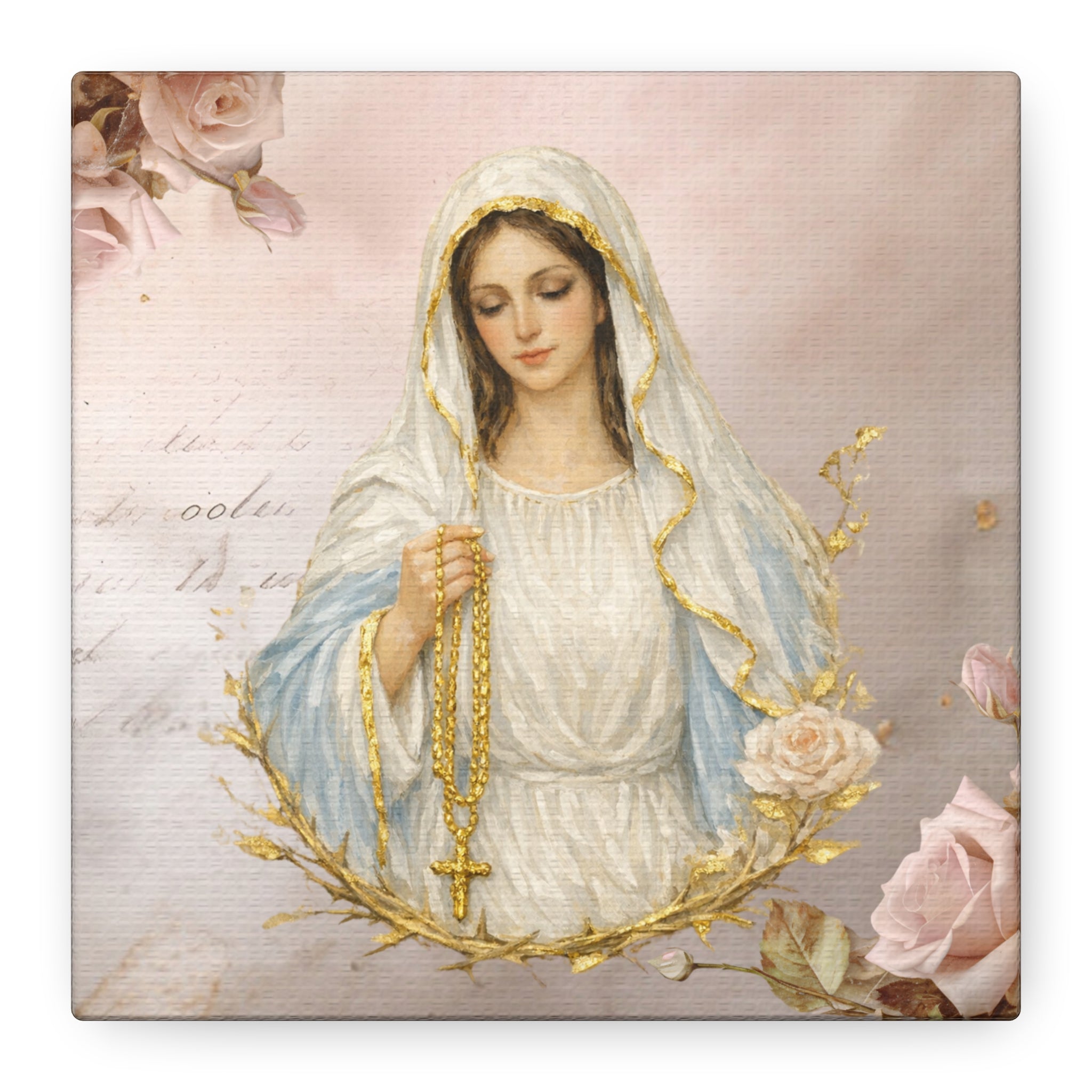Immaculate Mary Virtue of Goodness Canvas Wall Hanging, Stretched Matte Canvas
