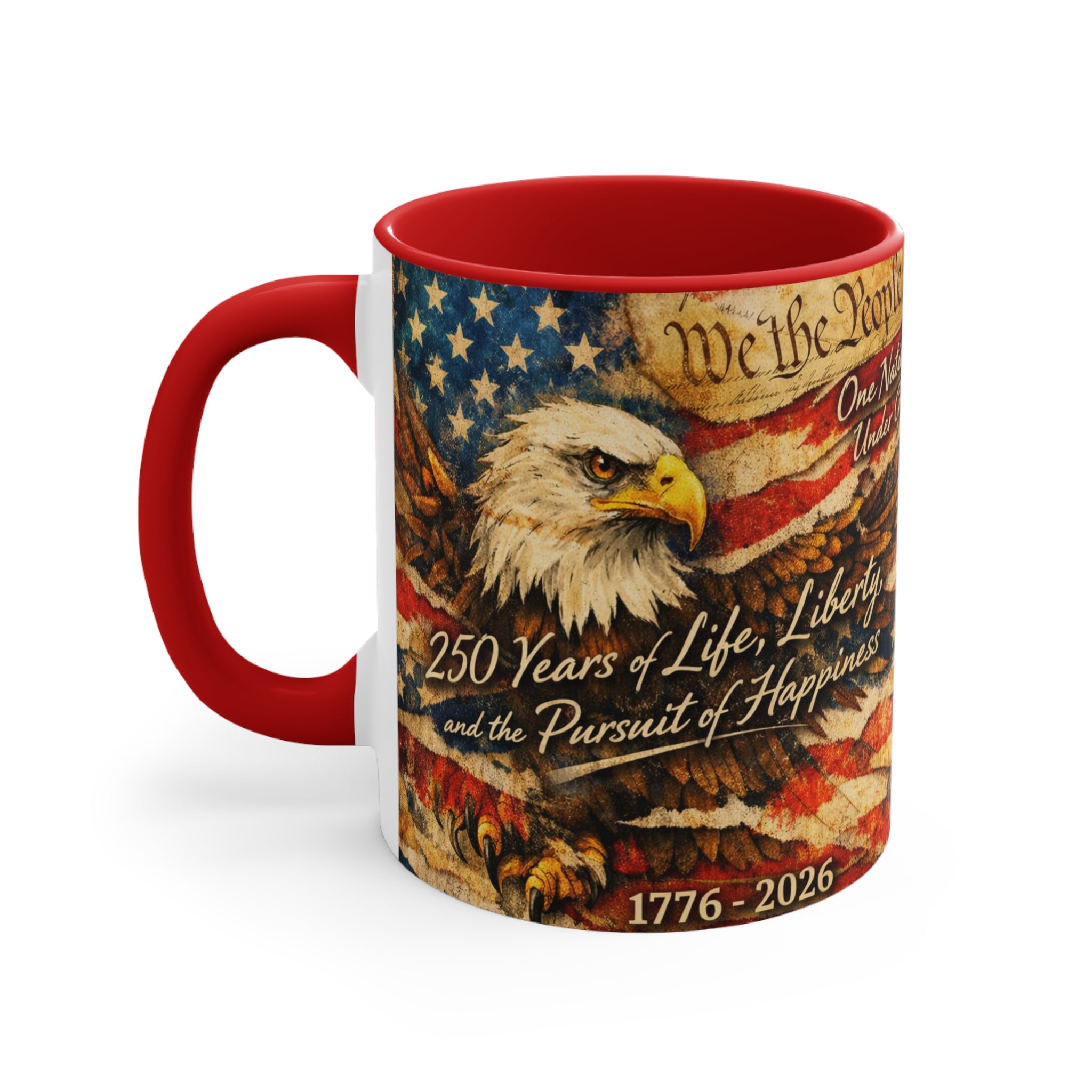 American Flag Mug | 250 Years of Liberty 1776-2026 Commemorative Anniversary Coffee Cup