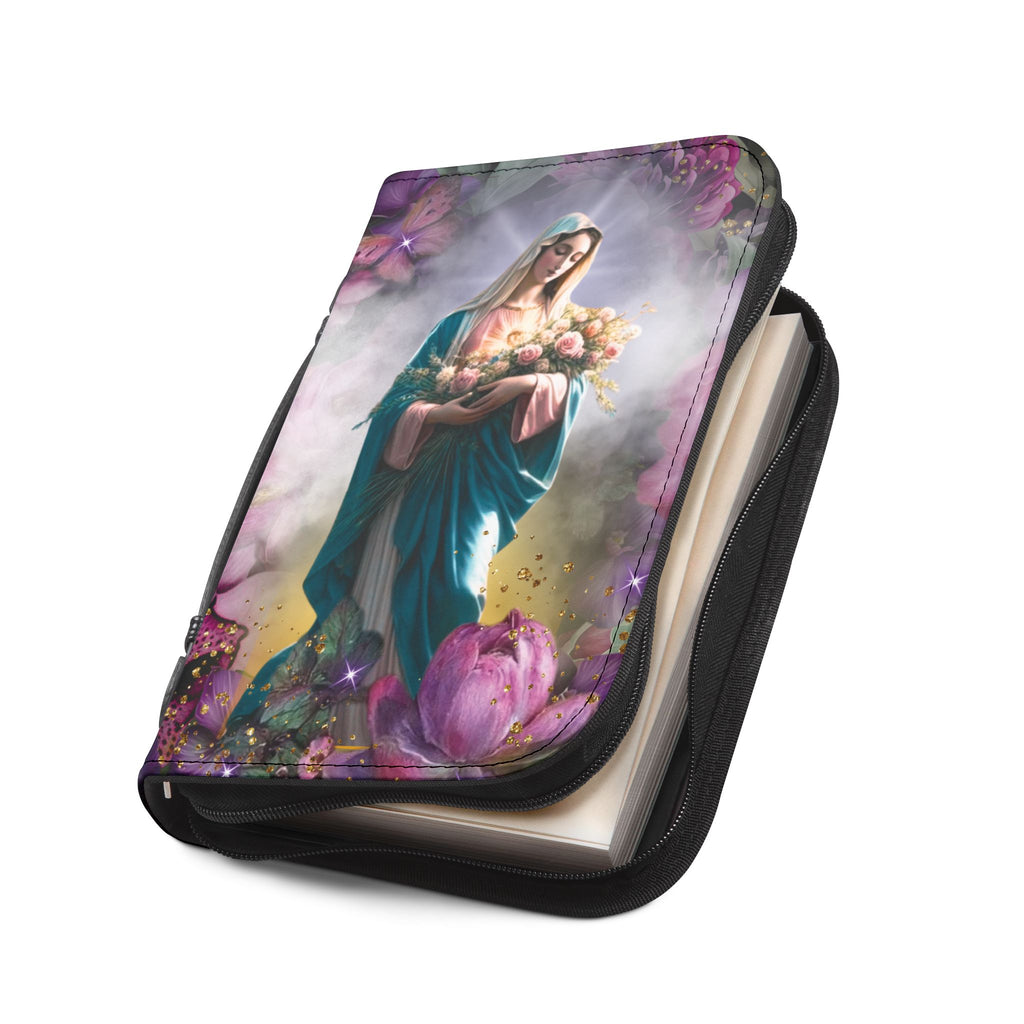 Marian Illustration Bible Cover | Protective Bible Case with Handle | Christian