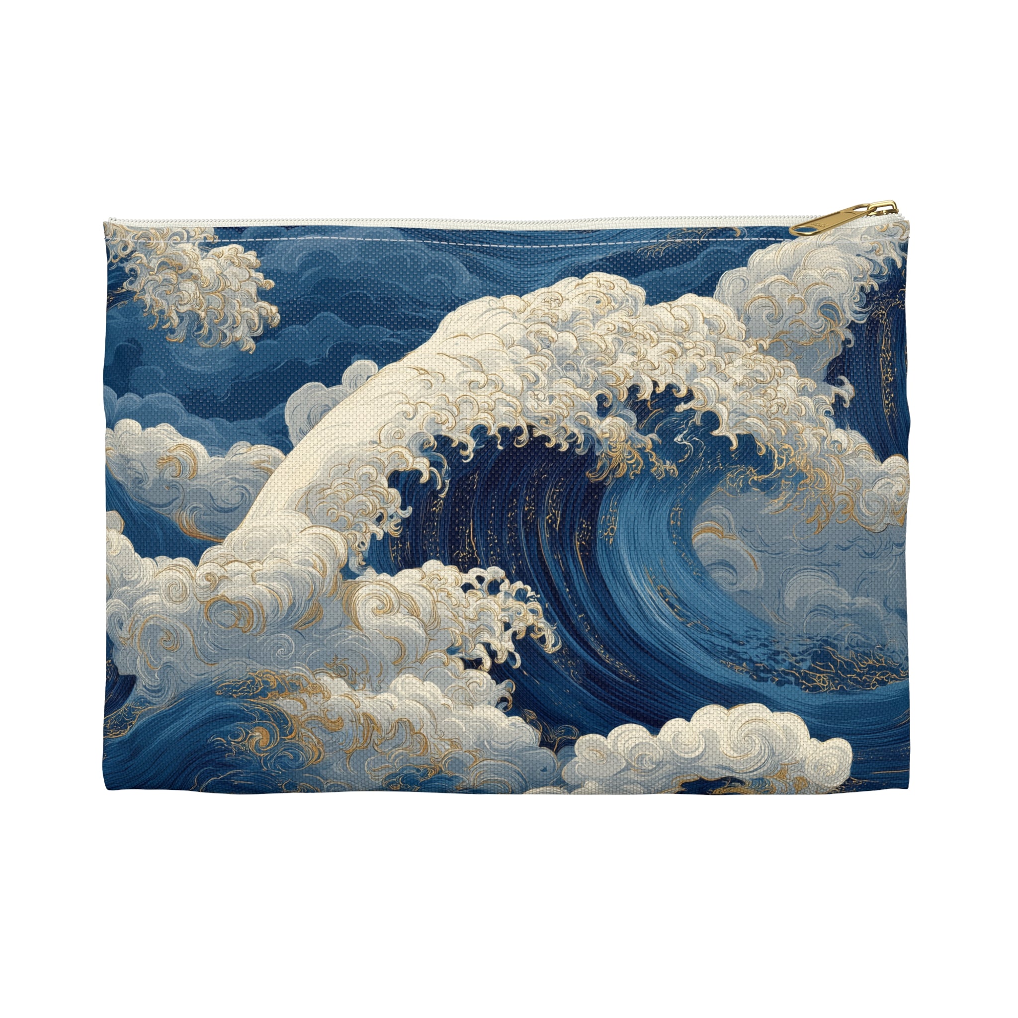 Ocean Wave Accessory Pouch | Blue Wave Cosmetic Bag