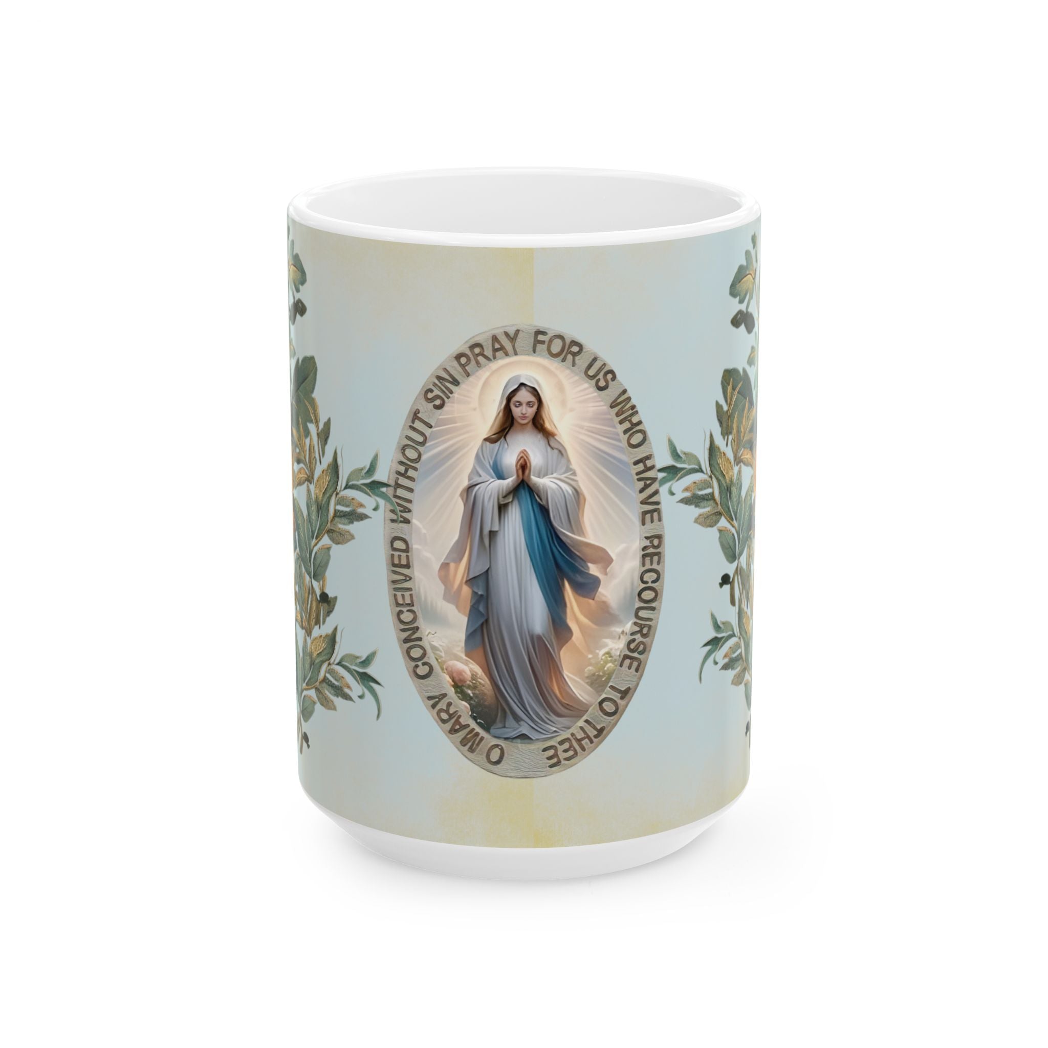Morning Prayer Mug | Virgin Mary Teacup | Catholic Gift for Her | Religious Coffee Cup | Lightkeeper Atelier