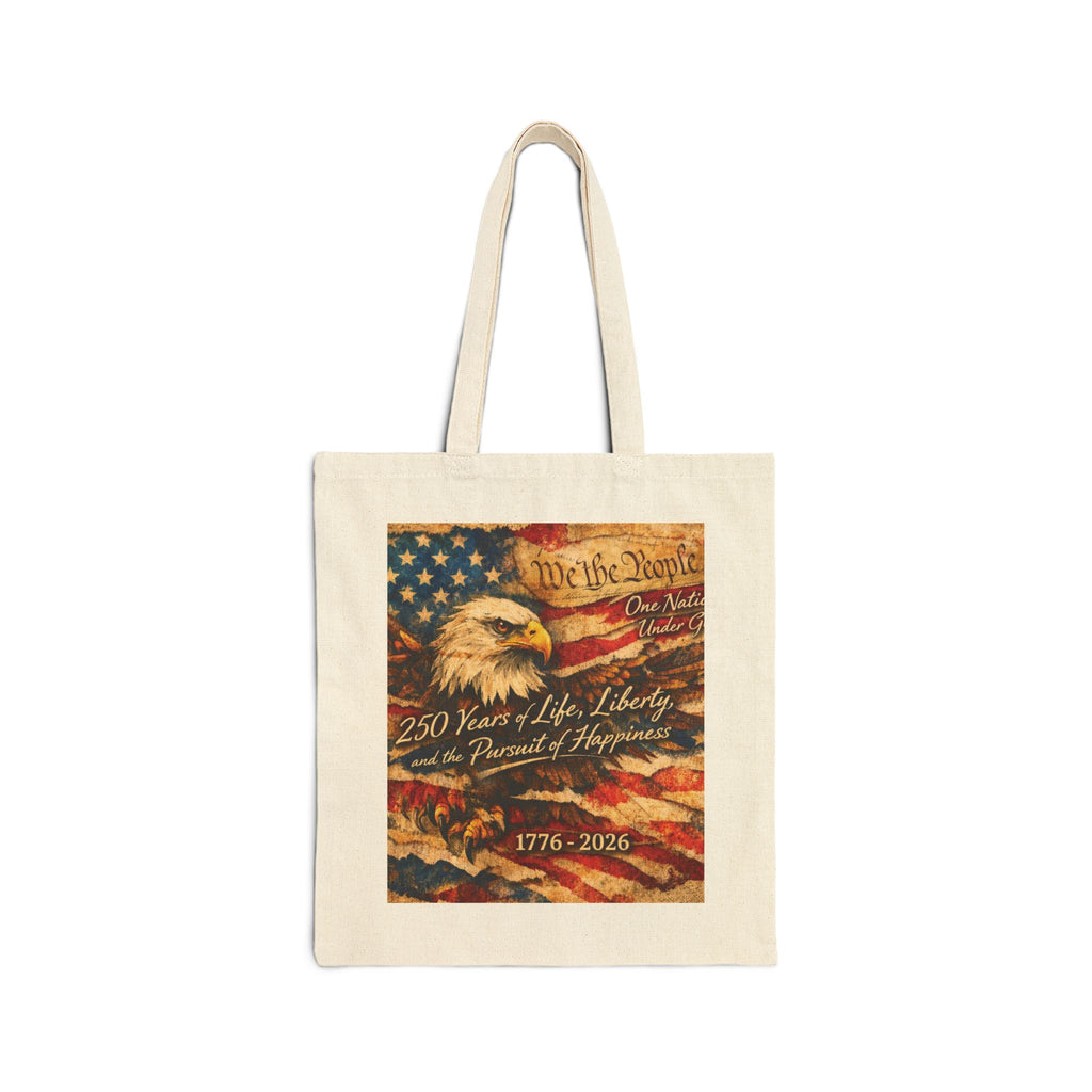 We the People Eagle Flag 250 Years Tote Bag | 1776-2026 Patriotic Canvas