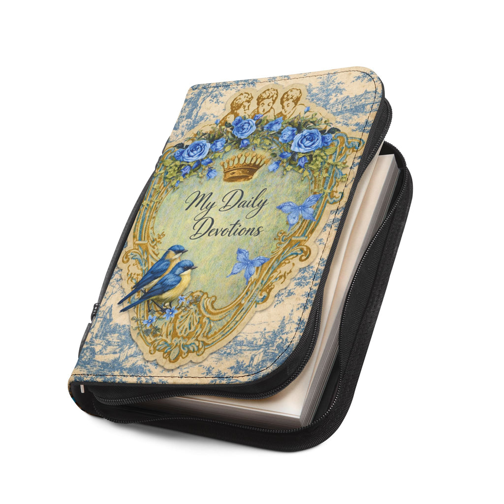 Daily Devotions Toile Bible Cover | Zippered Missal Cover with Handle