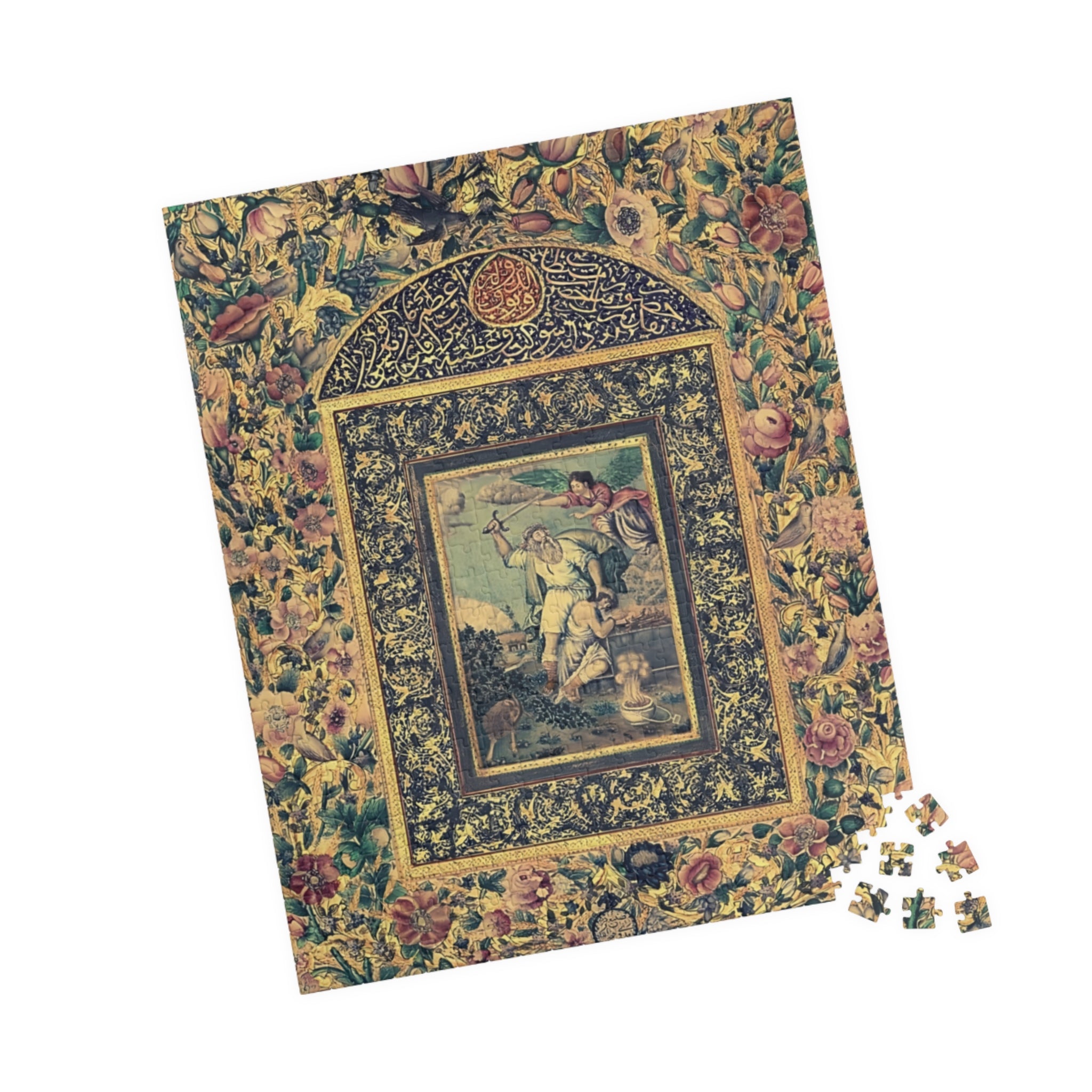 Medieval Religious Jigsaw Puzzle, Abrahams Sacrifice from The Book of Hours Puzzle 110 -520-pc Florentine Art Jigsaw