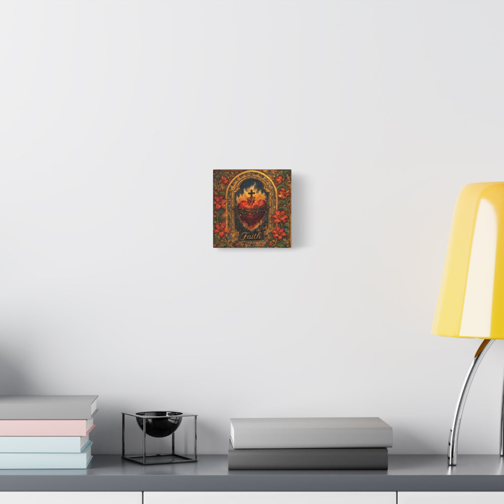 Flaming Sacred Heart Faith Canvas