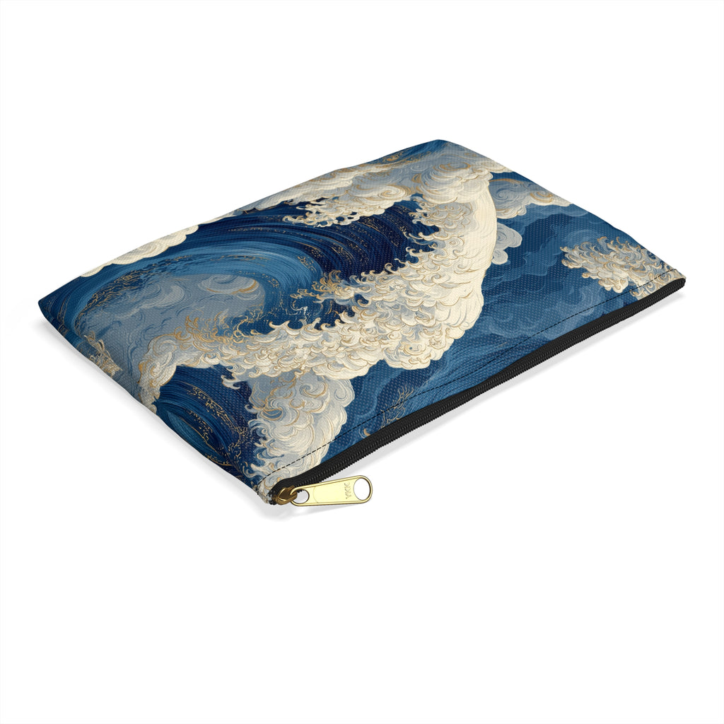 Ocean Wave Accessory Pouch | Blue Wave Cosmetic Bag