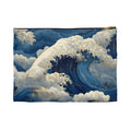 Ocean Wave Accessory Pouch | Blue Wave Cosmetic Bag